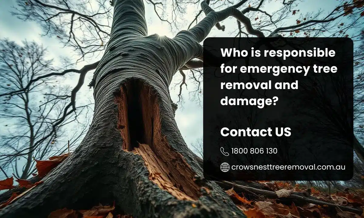 Who is responsible for emergency tree removal and damage?